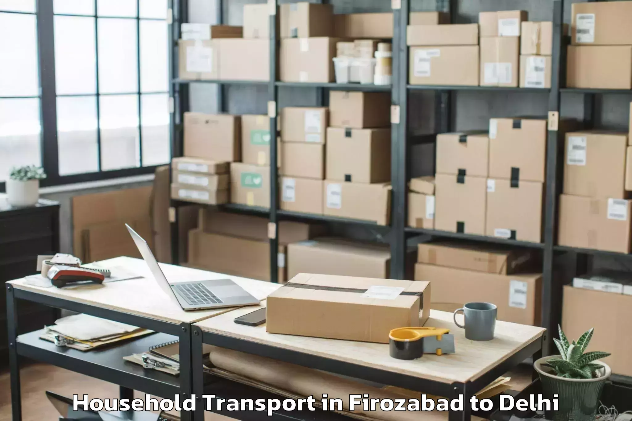 Book Firozabad to Parsvnath Mall Azadpur Household Transport